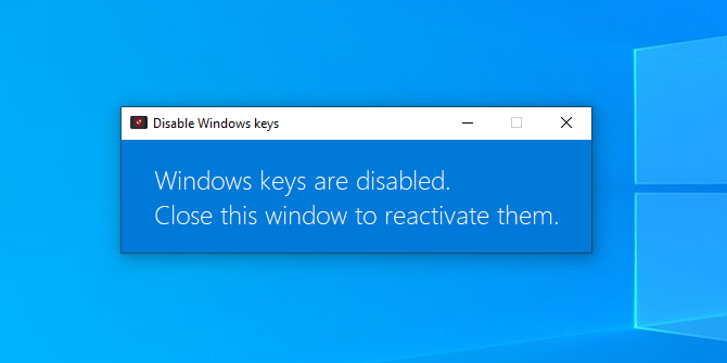 Screenshot of Disable Windows Keys